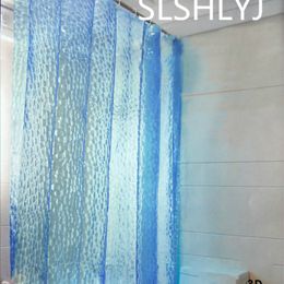 Shower Curtains 3D water cube shower curtain PEVA bathroom curtain waterproof mildew proof girly bathroom set shower curtain set 230322