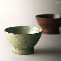 Bowls Handmade Japan Retro Style Ceramic Pottery For Rice Noodle Restaurant Home Use Container 225ML Pigmented 4 Colors