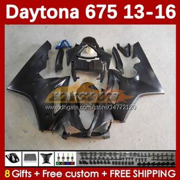 Motorcycle Fairings For Daytona 675 675R 2013-2016 Bodywork 166No.13 Daytona675 13 14 15 16 Body Daytona 675 R 2013 2014 2015 2016 OEM MOTO Fairing Kit matte black full