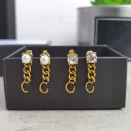 Letter Double G Logo Designer Earring Stud Earing Luxury Women Fashion Hoop Jewellery Metal GGity Crystal Pearl Earring kll