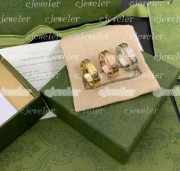 Forntida hemring par stil dubbel g brev Alla hjärtans dag present Ring Designer Love for Womens Mens Wedding Luxury Engagement Bijoux Cjewelers
