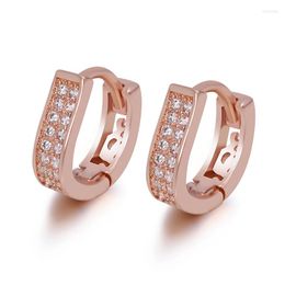 Hoop Earrings MxGxFam Irregular 2 Line Zircon For Women Rose Gold Colour Fashion Cute Jewellery 2023 Design Good Quality
