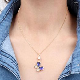 Pendant Necklaces Fashion Design Lucky Butterfly Female Shining Crystal Charm Zircon Choker Necklace For Women Girls Wedding Jewelry