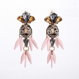 Dangle Earrings Costume Jewellery Statement Personality Pink Lady Fan Dream Catcher Coloured Feminine