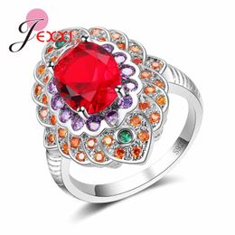 Cluster Rings Premium Quality 925 Sterling Silver Big Wedding For Women Romantic Bride Accessories Bohemia Style