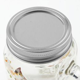 Kitchen Storage & Organisation Mouth Canning Lid Regular Mason Jar Lids Reusable Leak Proof Split-Type Silver With Silicone Seals Rings