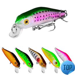 1PCS Minnow Fishing Lure 6cm4.7g Topwater Hard Bait Wobbler Jig Bait Crank Bait Carp Striped Bass Pesca Fishing Tackle Swim Bait