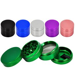 50mm Tobacco Grinders smoke accessroy metal Aluminium alloy crusher herb grinder 4 layers cnc teeth Philtre net dry herb vaporizer pen smoking accessories