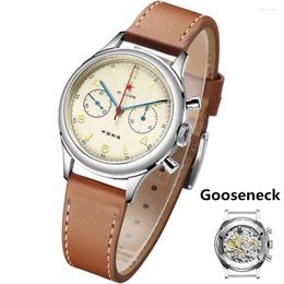 Wristwatches 40mm 1963 RED STAR Watch Vintage Men Chronograph Seagull ST19 Hand Winding Movement 38mm Luminous Mechanical Watches Pilots