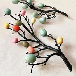 Decorative Flowers Easter Tree With Painting Eggs Decor Spring Party Supplies Kindergarten Decoration Home Ornaments DIY Craft Egg Decoratio