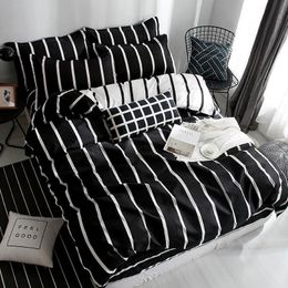 Bedding sets 34pcs black and white checkered king queen full twin size bedding set duvet cover include bed sheet pillowcase 230321