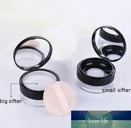 Wholesale 20g Loose Powder Container Bottle with Elastic Screen Mesh Black Pink Flip Cap Jar Cosmetic Case