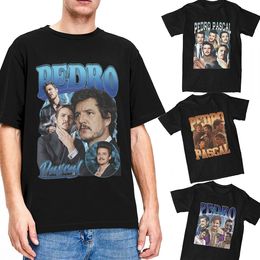 Camisetas para hombres Pedro Pascal Merch Hombres Mujeres Gráfico de algodón puro O Cuello Vintage 90 s Estilo Bootleg Camiseta de manga corta Tops Adulto 230321