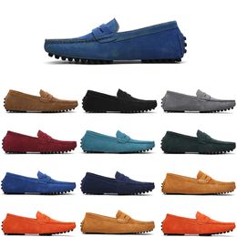 High quality Non-Brand men casual suede shoe mens slip on lazy Leather shoe 38-45 Chocolate