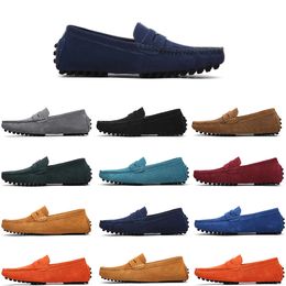 High quality Non-Brand men casual suede shoe mens slip on lazy Leather shoe 38-45 Red Pink