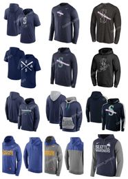 Seattle''Mariners''Hoodie Men Women Youth Olive 2022 Salute to Service Therma Performance Pullover Custom Jersey Baseball Hoodie