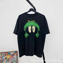 Men's T-shirts Saint Michael Little Green Hat Washed Old Cracked Print Short Sleeve Couple Loose Casual T-shirt6O5U