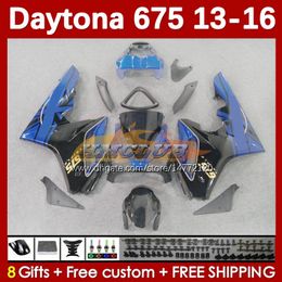 MOTO Fairings For Daytona 675 675R 2013-2016 Bodywork Daytona675 Bodys 166No.52 Daytona 675 R 13 14 15 16 2013 2014 2015 2016 OEM Motorcycle Fairing Kit blue stock