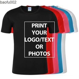 Men's T-Shirts 100% Polyester Design Your Own T-shirts Printing Brand Pictures Custom T-shirt Plus Size Casual T Shirt Customise Clothing W0322