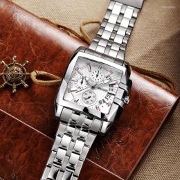 Wristwatches MEGIR Luxury Quartz Men Watch Stainless Steel Strap Top Brand Business Watches Chronograph Relogio Masculino 2023