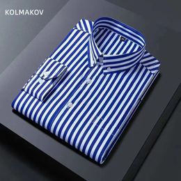 Men's Casual Shirts arrival spring shirts high quality cotton casual mens striped shirt autumn smart casual shirt men plus-size M-5XL 230322