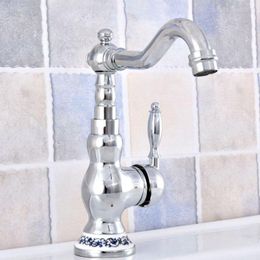 Bathroom Sink Faucets Modern Polished Chrome Single Handle Mixer Faucet Rotation Kitchen And Cold Water Taps Nsf674