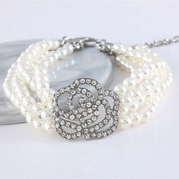 Dog Collars Pearl Necklace Collar Four Rows Of Pearls Dotted Diamond Rose And Cat Decorations Accessories Pet Supplies