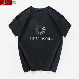 Men's T-Shirts i am thinking Programmer letter funny t shirt men streetwear aesthetic tops vintage tshirt hip hop hipster cotton men clothing W0322