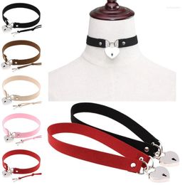 Choker 2023 Punk Sexy Bound Leather Heart&Lock Pendant Necklaces Goth Fashion Collar Chokers Necklace For Women Men Jewelry Bijoux
