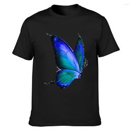 Men's T Shirts Butterflies Blue Shirt Unique Gift O-Neck Custom Style Unisex Cotton Summer