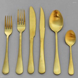 Dinnerware Sets 36pcs Gold Set 18/10 Stainless SteelTableware Knife Fork Spoon Matte Cutlery Kitchen Dinner Silverware