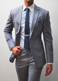Men's Suits Blazers Men's Light Grey Slim Fit Wedding Tailored Suits Groom Tuxedo 2 Pieces Business Men Suits Terno Masculino Jacket Pants Prom Suit 230322