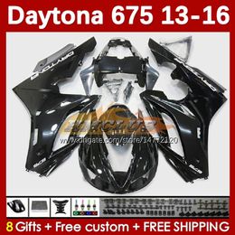 OEM Fairings Kit For Daytona 675 675R 13 14 15 16 2013 2014 2015 2016 MOTO Bodyworks 166No.70 Daytona675 Body Daytona 675 R 2013-2016 Motorcycle Fairing black stock blk