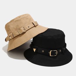 Creative New Belt Buckle Decorative Bucket Hat Personalised Street Hip Hop Hat Foldable Outdoor Outgoing Fisherman Hat HCS237