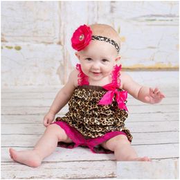 Jumpsuits Colorf Lovely Rompers For Baby Girls Pink Ruffle Lace Romper Toddler Infant Jumpsuit Birthday Po Prop Costume Drop Deliver Dh1Bj