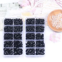 Doll Accessories 142pcs 612mm Black Plastic Craft Safety Eyes for stuffed Animal DIY Toy 230322