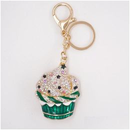 Cell Phone Straps Charms Cupcake Keychain Diamond Ice Cream Accessories 4 Colours Charm Car Key Bag Pendant4711019 Drop Delivery Pho Dhwgs