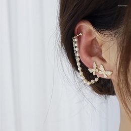 Dangle Earrings Elegant Cute Rhinestone Butterfly Stud For Women Girls Christams Korean Fashion Metal Chain Boucle D'oreille Jewellery