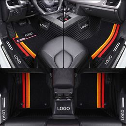 Custom Made Auto Special Floor Mats For Most Car Models Full Carpet Set With Logo Interior Accessories pu Leather Floor protection cushion