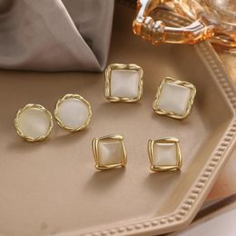 Dangle Earrings Vienkim Fashion Women's Pearl Hoop For Women Vintage Geometric Metal Drop Earring 2023 Trend Female Jewellery Accessories