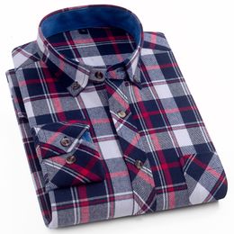 Men's Casual Shirts Soft Men's Plaid Shirts Flannel Cotton Long Sleeve Casual Mens Checked Shirt Comfortable Autumn Checkered Overshirt Male tops 230322