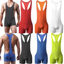 Undershirts Mens Shorts Fitness Workout Gym Bodysuits Bodybuilding Wrestling Singlet Jumpsuits Beachwear Slip Homme Underwear