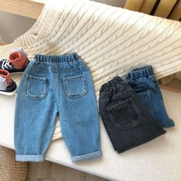 Jeans DFXD Spring Kids Jeans Boys Fashion Clothes Cotton Long Children Denim Pants For 1-5Years Toddler Clothing High Quality 230322