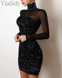 Party Dresses Design Cold Shoulder Bodycon Dress Glitter Bodycon Dress 230322