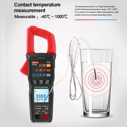 UT202S UT202BT Digital Clamp Meter 600A DC Current Pliers Ammeter Voltage Tester Temperature Frequency Meter Auto Range