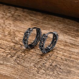 Hoop Earrings Rock Punk Filigree Dragon Small Huggie For Men Boys Solid Metal Ear Jewellery Gifts Friends