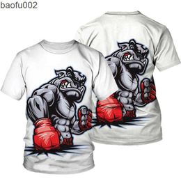 2022 Popular men's t shirts: Y2KLots Boxing Dog Pattern 3D Printed Fashion Products (W0322)