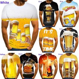 Men's T Shirts Women/Men's Summer Tops Beer Printing Personality Short-sleeved T-shirt Fashion Casual 3d Printed