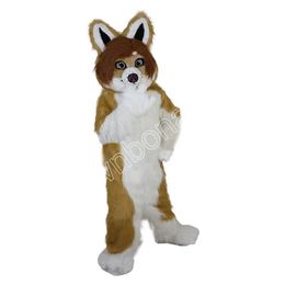 Adult Brown Husky Dog Mascot Costumes Cartoon Character Outfit Suit Xmas Outdoor Party Outfit Adult Size Promotional Advertising Clothings