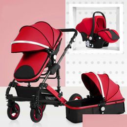 유모차# Wisesonle Baby Stroller 3 in 1 거짓말 또는 약속 접이식 가벼운 체중 2 인치 4 계절 드롭 배달 아이 매트 dhskh